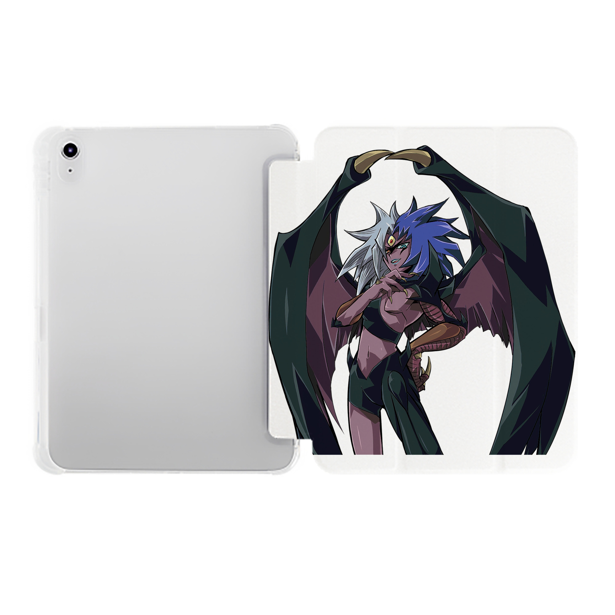 （画像用） 遊☆戯☆王 Yu-Gi-Oh! IPad ケース ペン収納付き 三つ折りスタンド PUレザー×シリコン 対応機種9.5/10.5/10.9インチ